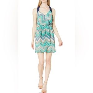 Adelyn Rae Women's Printed Surplus Front Dress Lined Above The Knee Mini Small